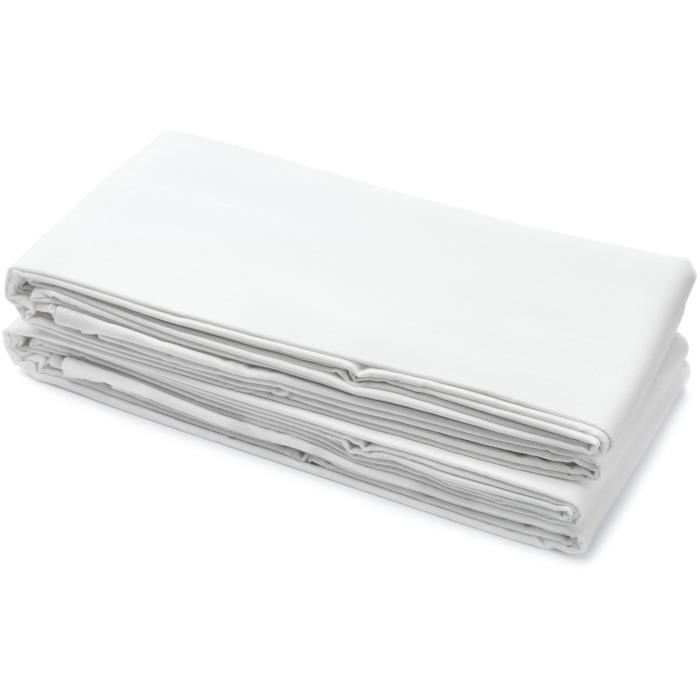 Drap plat microfibre 82 g - 240 x 300 cm - Blanc - HOME LINGE PASSION - 4