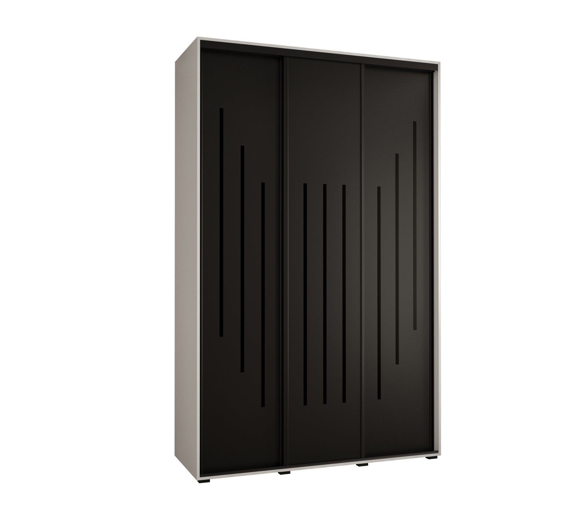 Szafa przesuwna wysoka Davos 8 150 x 60 x 235,2 cm biały + czarny + u. czarny - Abiks Meble