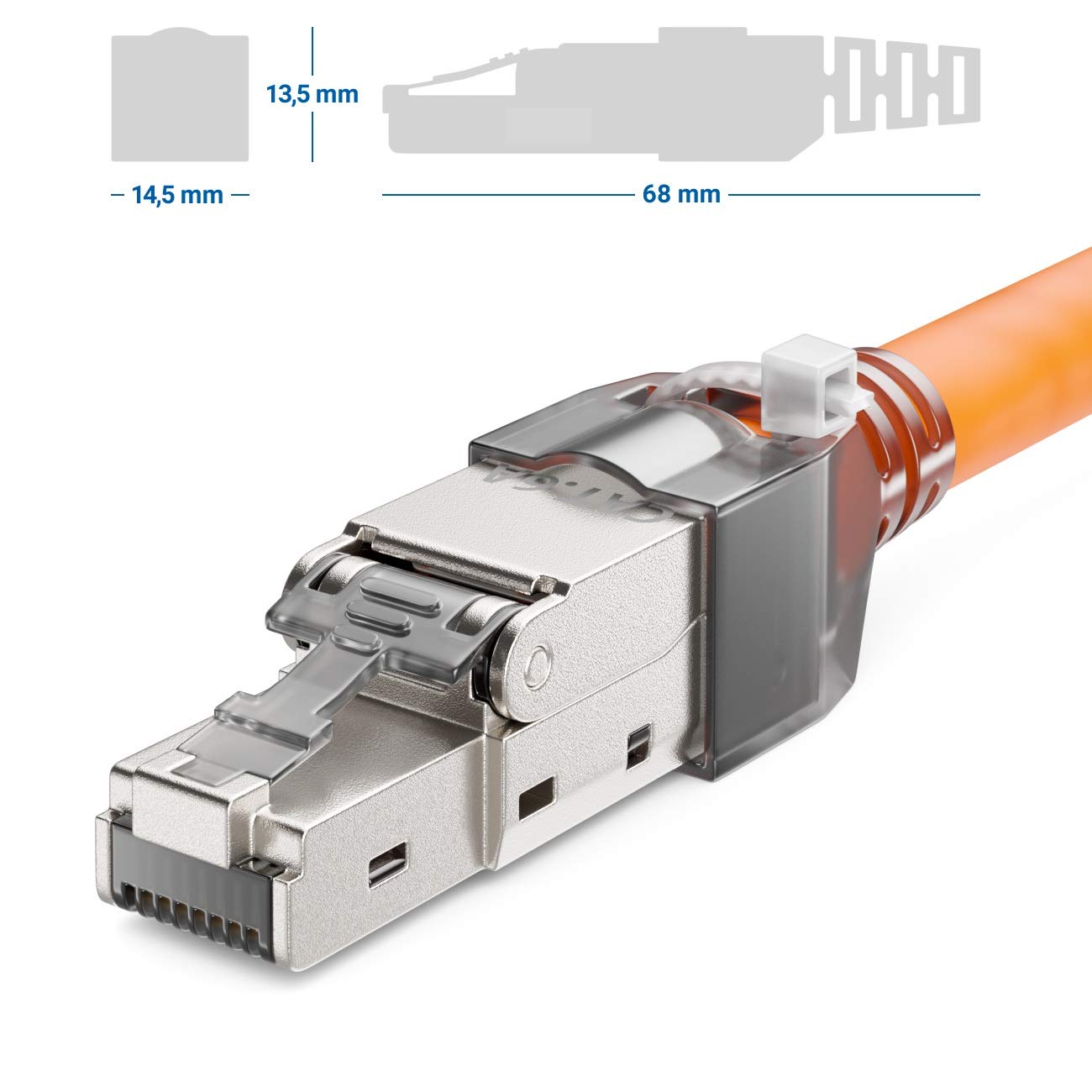 4x CAT 6a Connecteur Réseau RJ45 Sans Outil avec Connexion LSA pour Câbles D'installation Rigides Câble LAN Blindé 10 Gbit/s Boîtier Métallique CAT6a - 3
