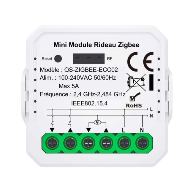 Module Zigbee Interrupteur Intelligent Pour Volets Roulants Motorisés - Télécommande Sans Fil Et Relais