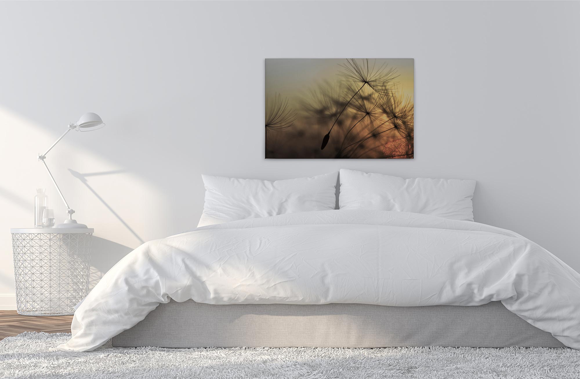 Image sur toile jardin de fleurs M1-No.50032 Murale Pissenlit Orange Jaune Châssis naturel - 4