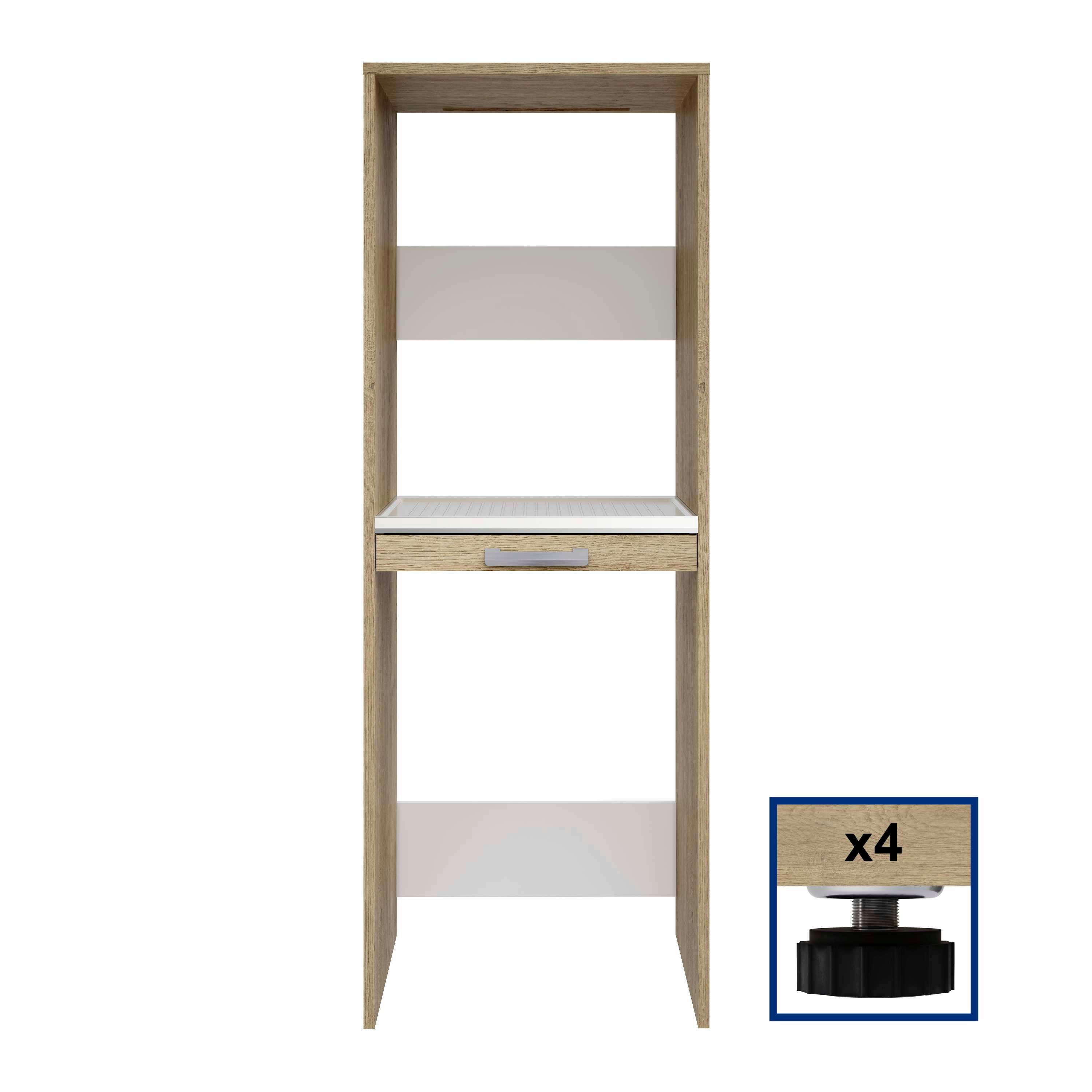 Mueble columna para lavadora y secadora apilables T-BATH 67,2x187,5cm roble - 8