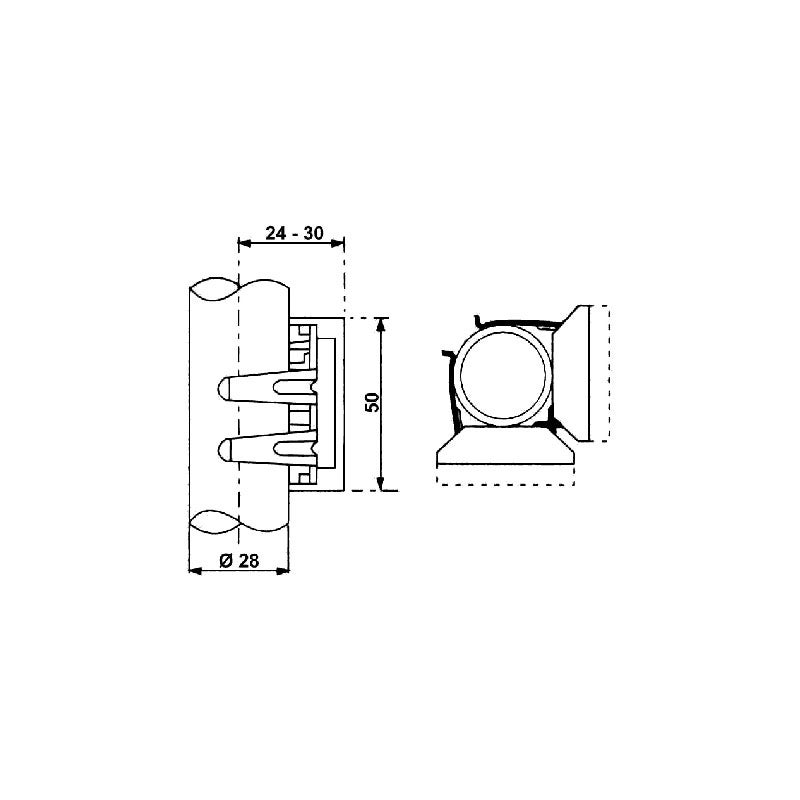 Clips pour plinthes ht 50 - Ecartement : 30 mm - CAMAR - 2