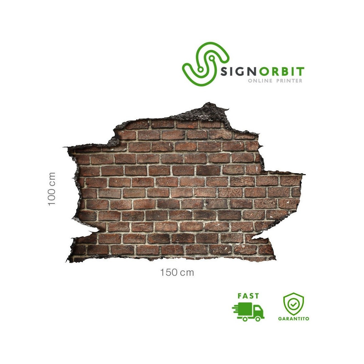 Sticker Mural Effet Brique – Décor Vinyle Pour Meuble, Mur, Porte (100x66 Cm)