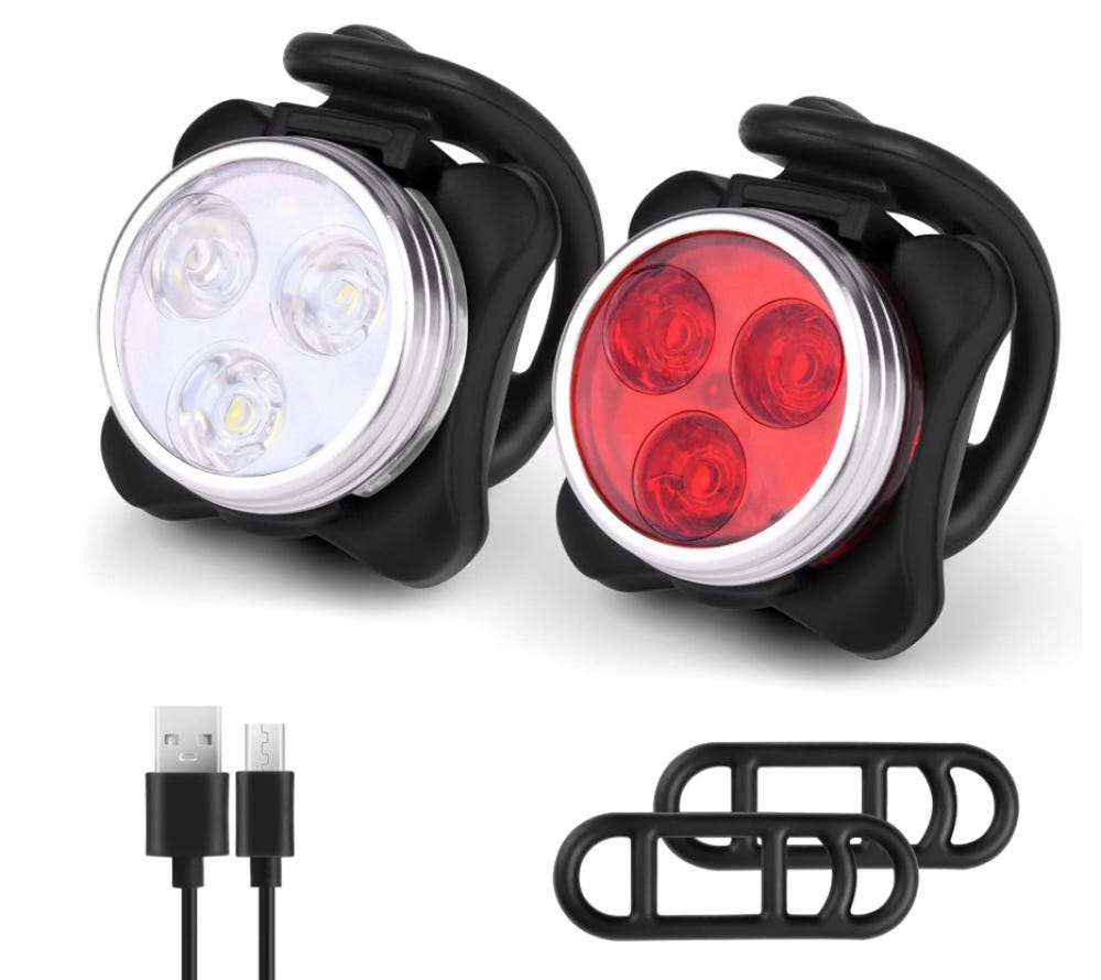 Kit di illuminazione LED per bici Luce anteriore Luce posteriore Faro anteriore per bici Luci LED rosse bianche Impermeabile Ricaricabile tramite USB | Leroy Merlin Kit di illuminazione LED per bici Luce anteriore Luce posteriore Faro anteriore per bici Luci LED rosse bianche Impermeabile Ricaricabile tramite USB | Leroy Merlin