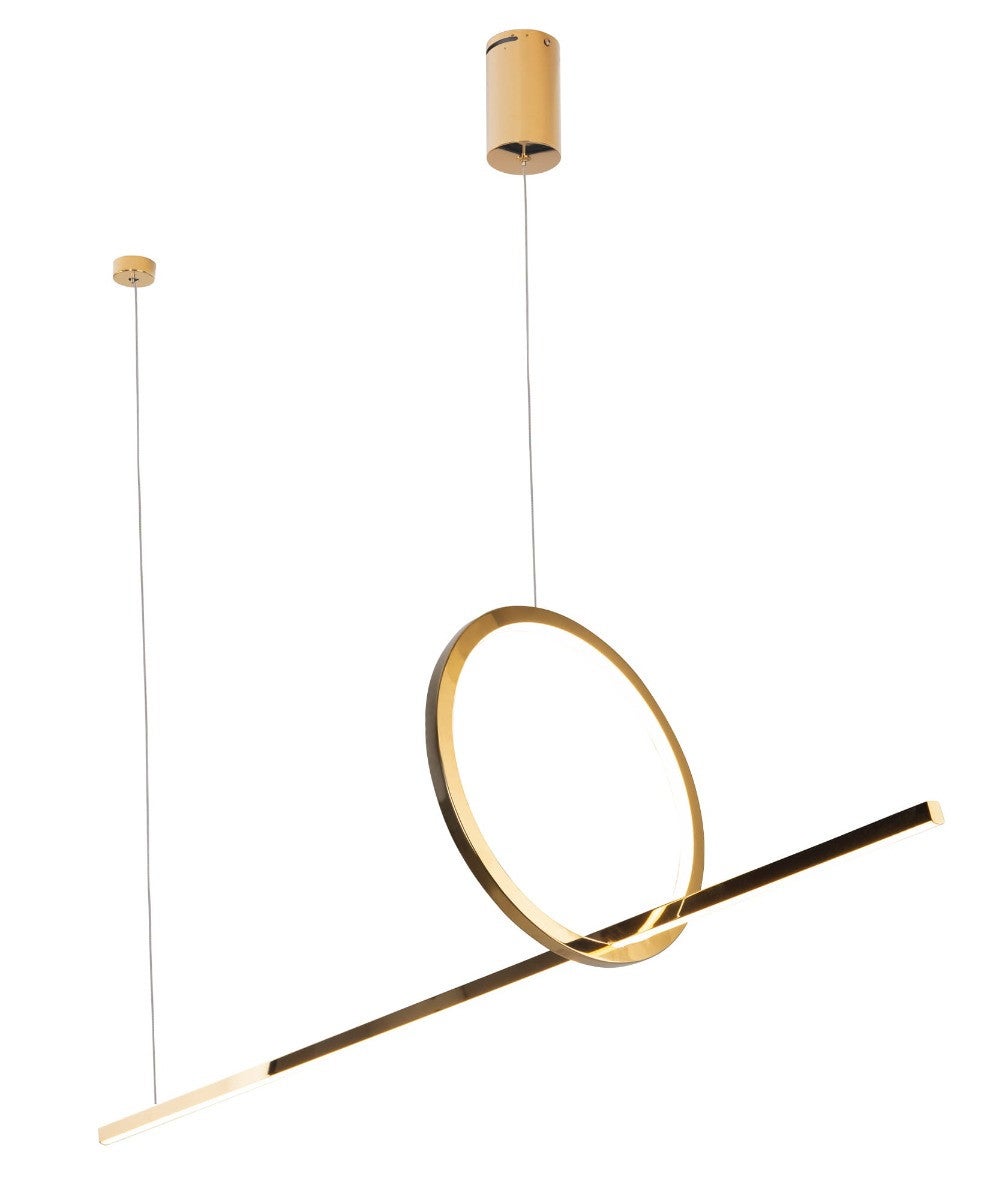 Lampa wisząca LOZANNA LED 18W Ciepła biel 1800lm złota wym: 150 x 100 x 30 cm Maxlight