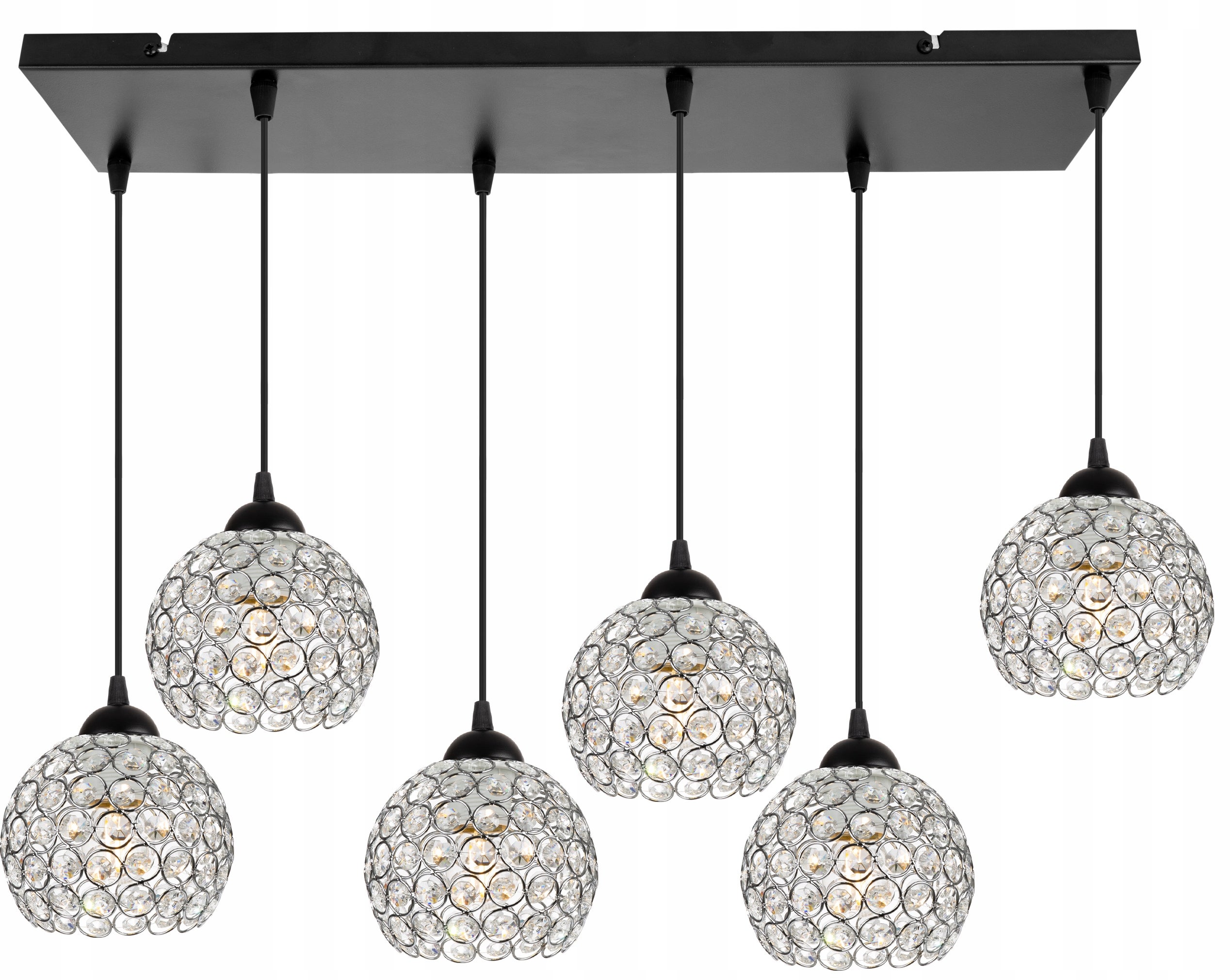 Lampa sufitowa wisząca modern Crystal 6xE27 klosz kula kryształowa transparentna Light Home LH