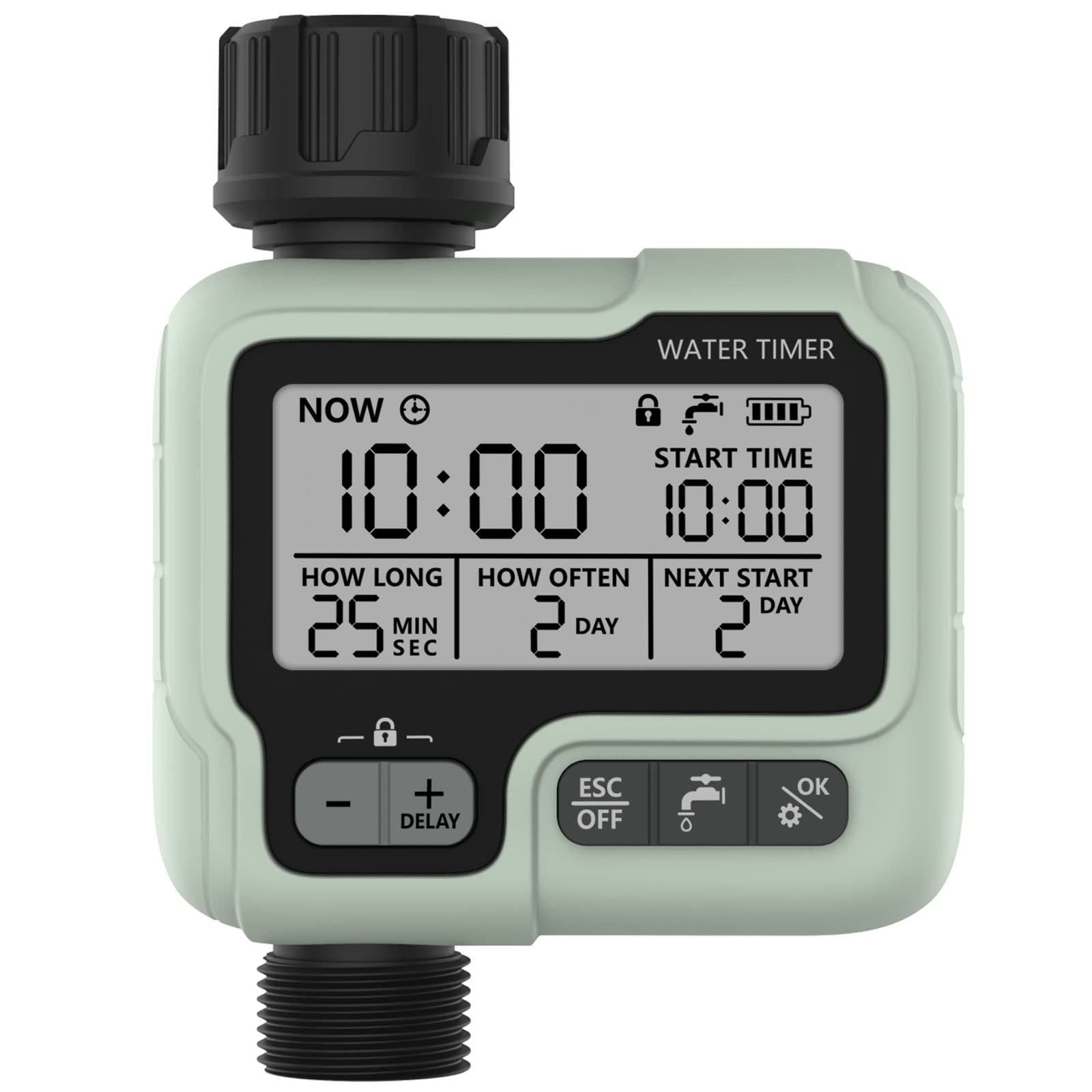 Sterownik nawadniania Kazeila z timerem, IPX5, automatyczny i manualny, z dużym ekranem LCD, do nawadniania balkonów, ogrodów i rabat zewnętrznych