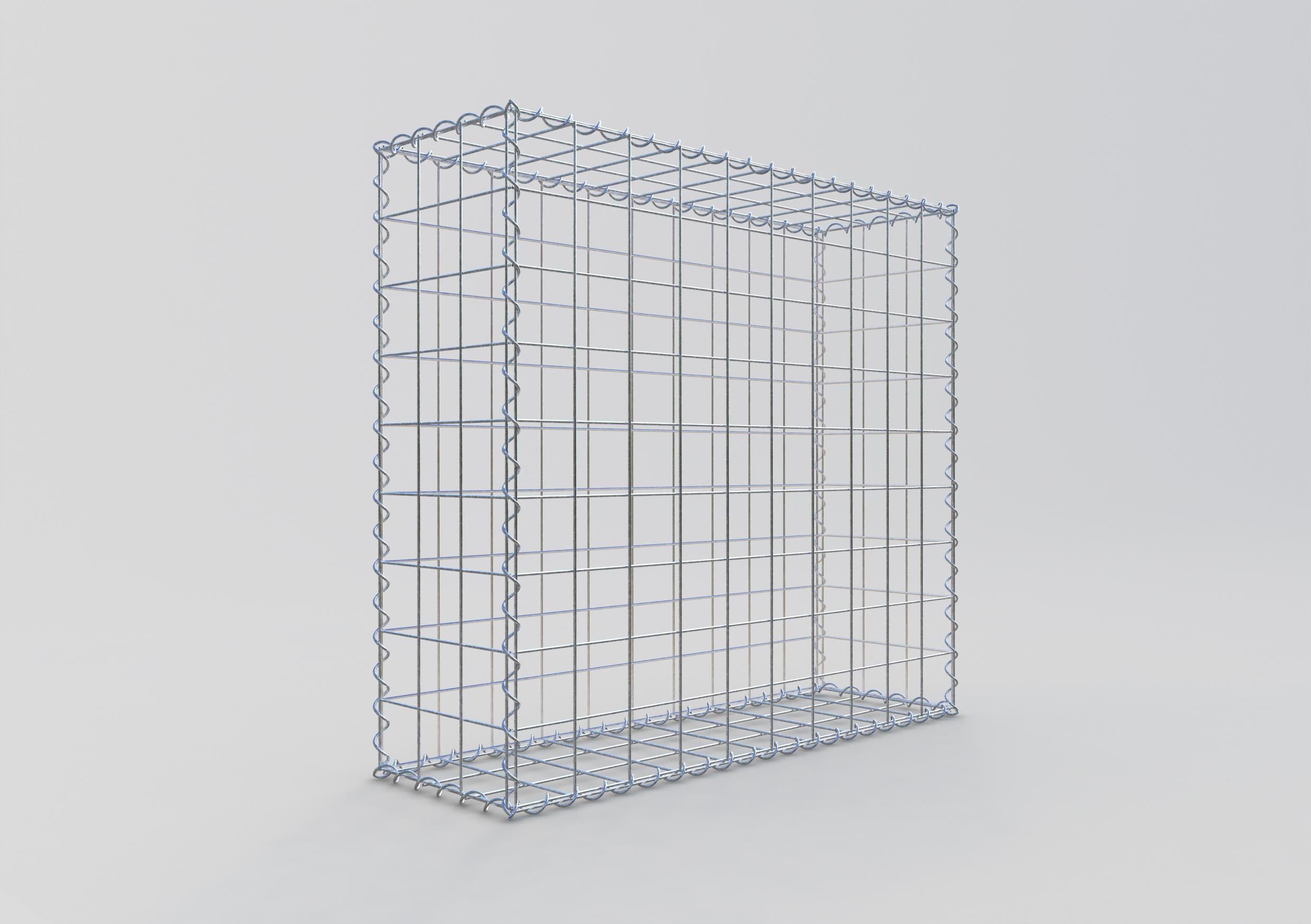 Gabiona - Gavión de acero galvanizado 100x90x30cm (LxAxP), malla 10 x 10cm, Espiral, jaula metálica para muro o jardín - 2