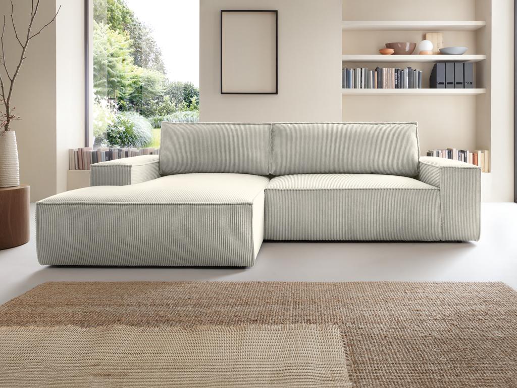 Canapé-lit Moderne En Velours Côtelé Cloud Couch Avec 3 Coussins Moelleux, Canapé De Sol Confortable Une Place Pour Salon Appartement Bureau Beige 99213475