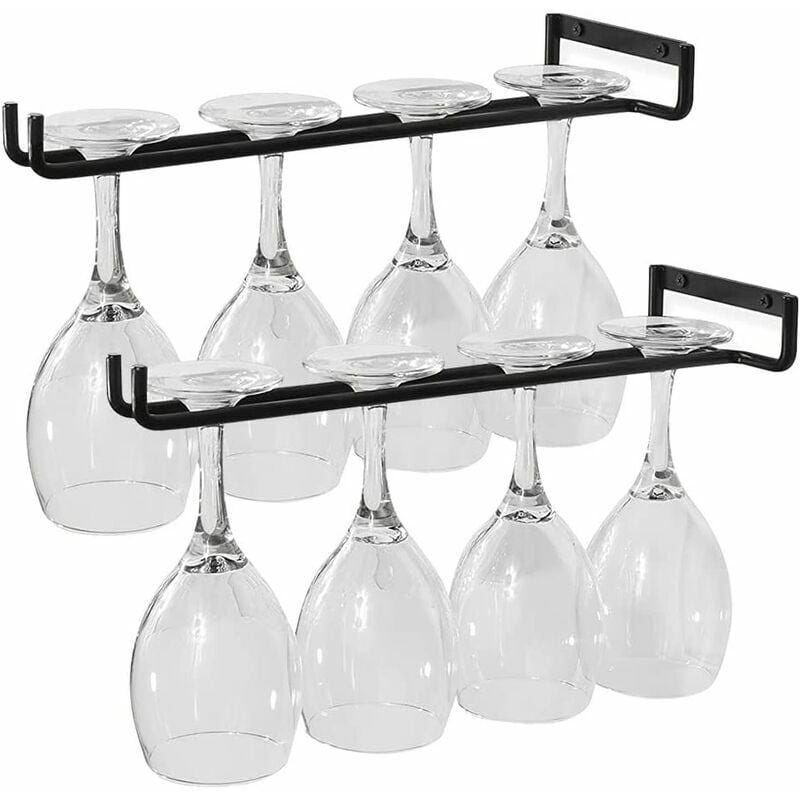 Porte-Verres à Vin Suspendu 3 Rangées - Fini Chrome Élégant - 35 Cm - Idéal Cuisine & Bar