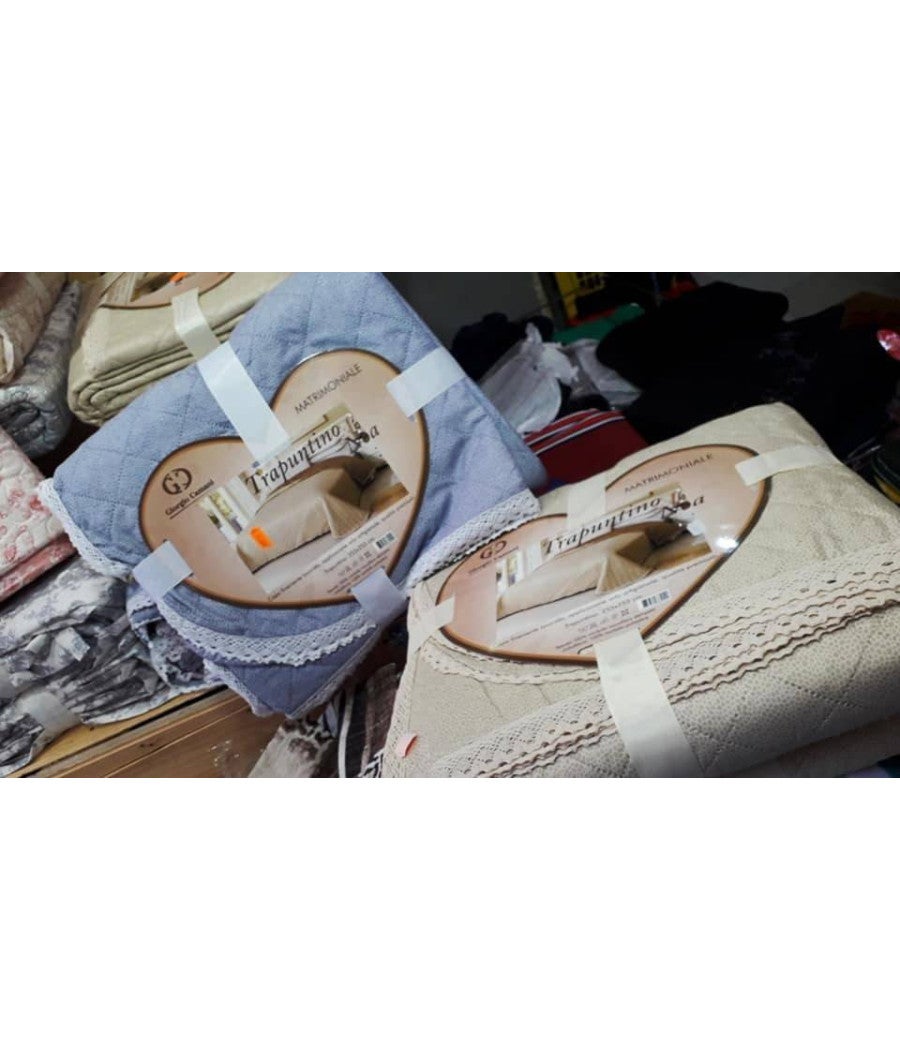 Trade Shop - Trapuntino Matrimoniale 255x255cm Con Bordi Merlettati Colore E Fantasia Casuale - - 2