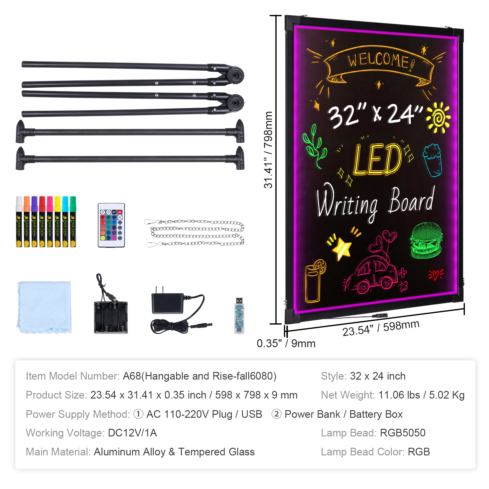 Tableau d'écriture LED 32