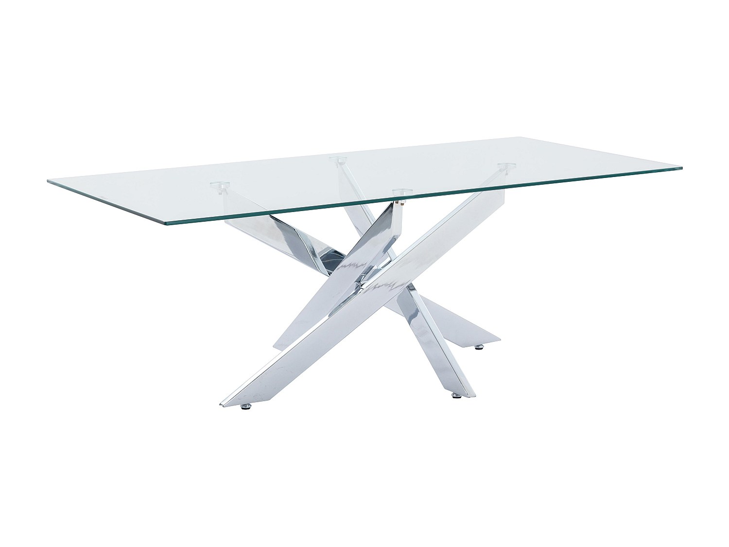 Table basse en verre trempé et métal chromé - Transparent - COSIMA - 4