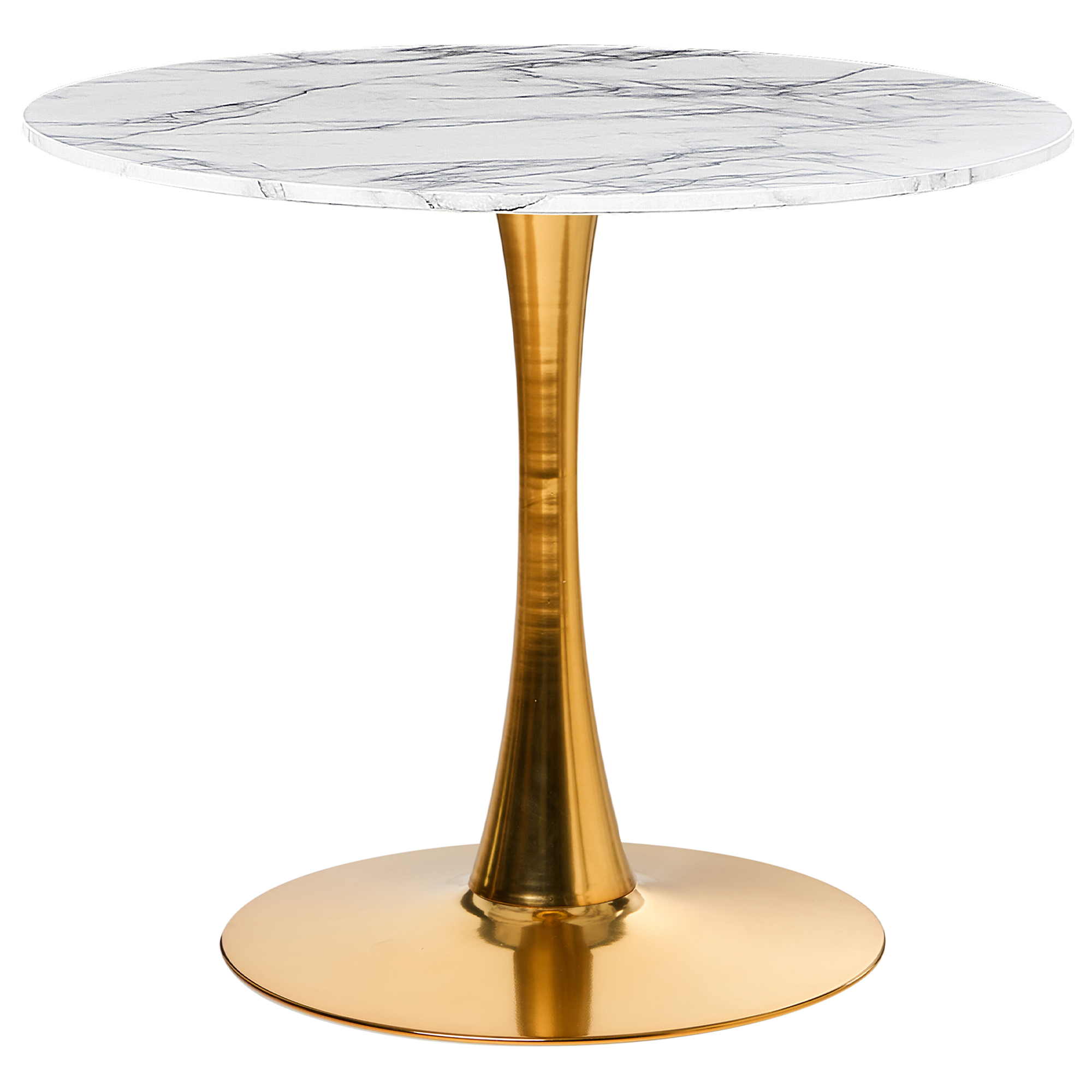 Beliani Mesa De Comedor Boca Mármol 90 Cm 90 Cm Blanco , Leroy Merlin