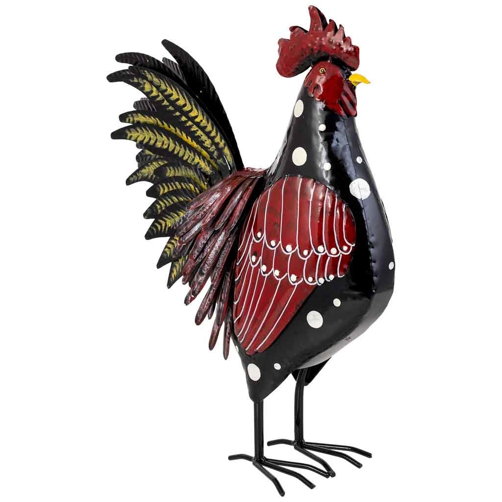 Portatovaglioli In Metallo Con Silhouette Di Gallo – Rustico Bianco – OwlGift – 13x13 Cm - 6