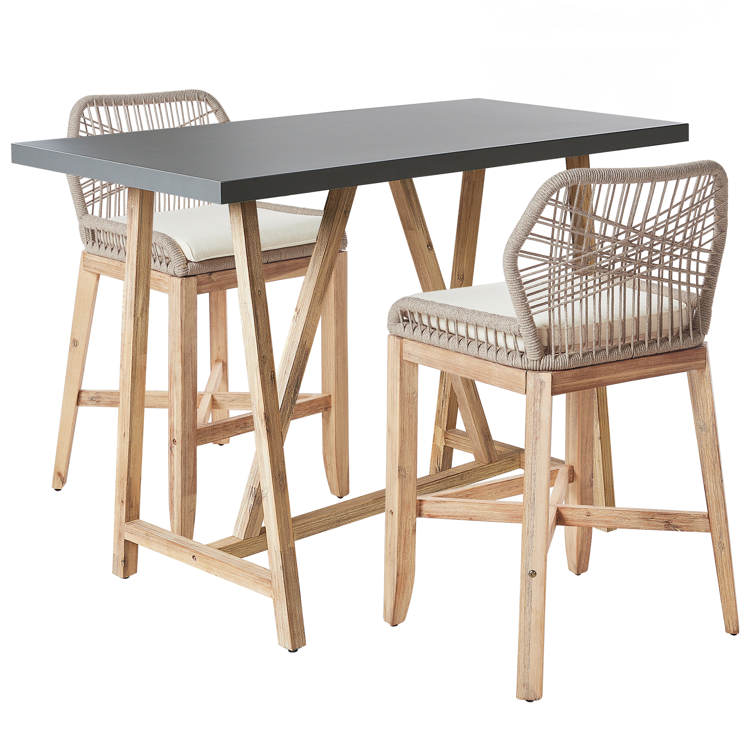 Set mobilier de grădină cu perne TALAMONE Lemn de acacia Gri