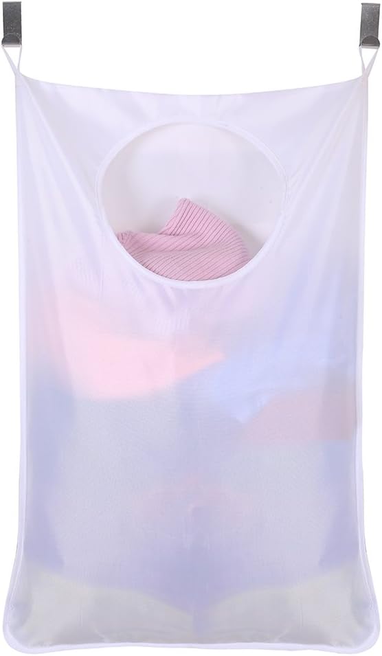 Sac à linge zawieszenia à la porte, sac de rangement ménager, sac à linge sale, panier à linge grande capacité (blanc)