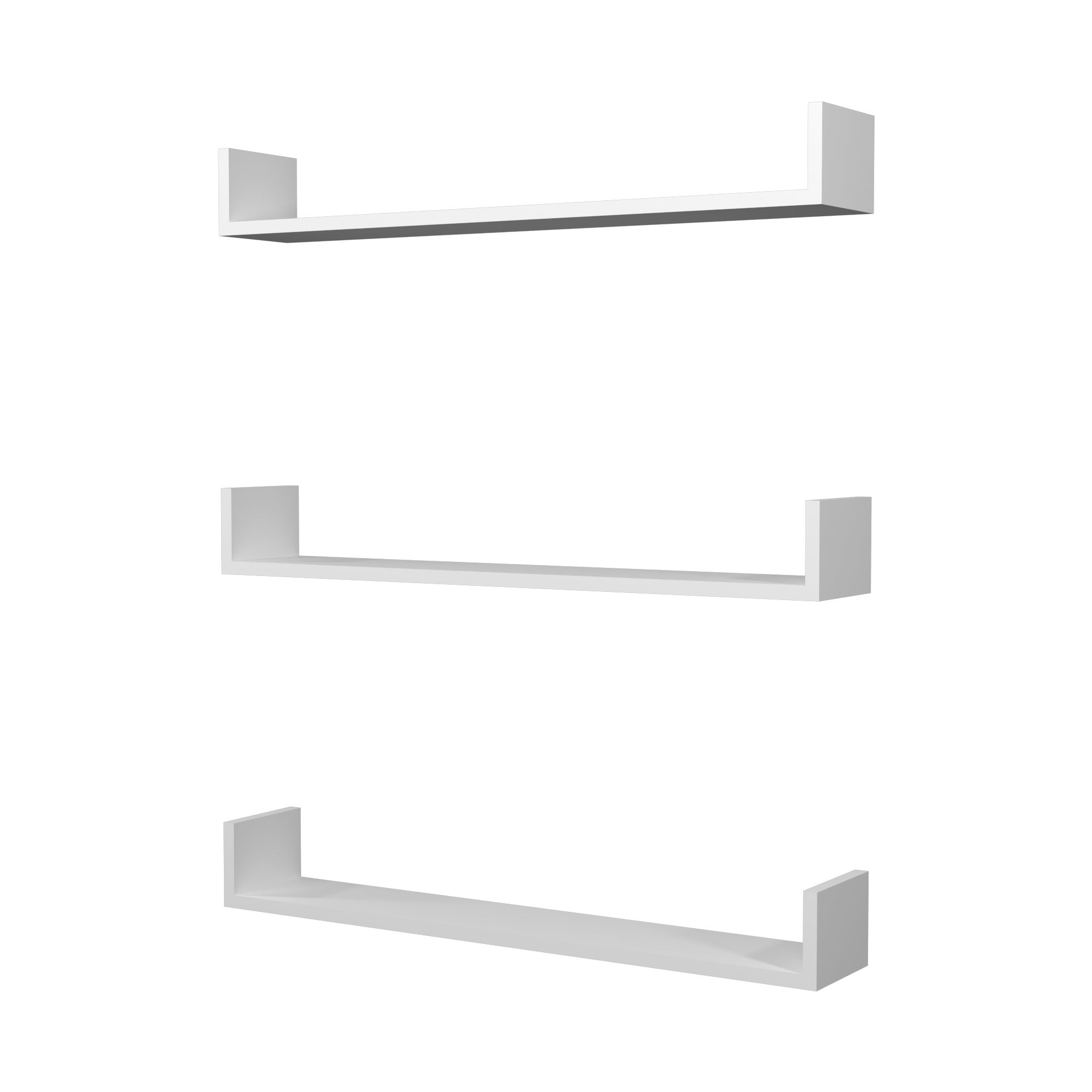 Lot de 3 étagères murales Höganäs 12 x 90 x 15 cm blanc [en.casa] - 5