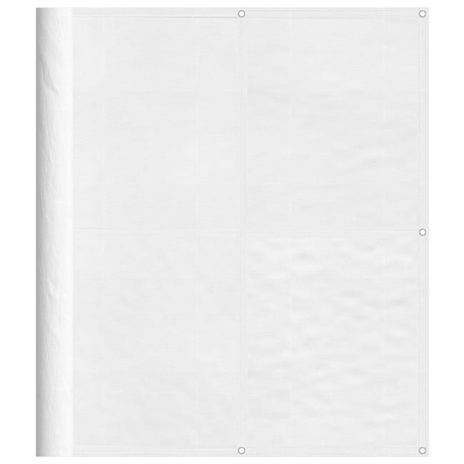 Paravento Per Balcone Bianco 75x1000 Cm - Tessuto Oxford Impermeabile E Anti-UV, Con Occhielli E Corda