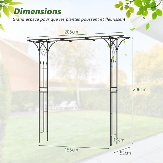 SCENDOR Traliccio in metallo da 220 cm di altezza x 74,9 cm di larghezza, nero verniciato a polvere, in ferro battuto, decorazione per prato e patio, per rose, clematide, edera, resistente alle SCENDOR Traliccio in metallo da 220 cm di altezza x 74,9 cm di larghezza, nero verniciato a polvere, in ferro battuto, decorazione per prato e patio, per rose, clematide, edera, resistente alle