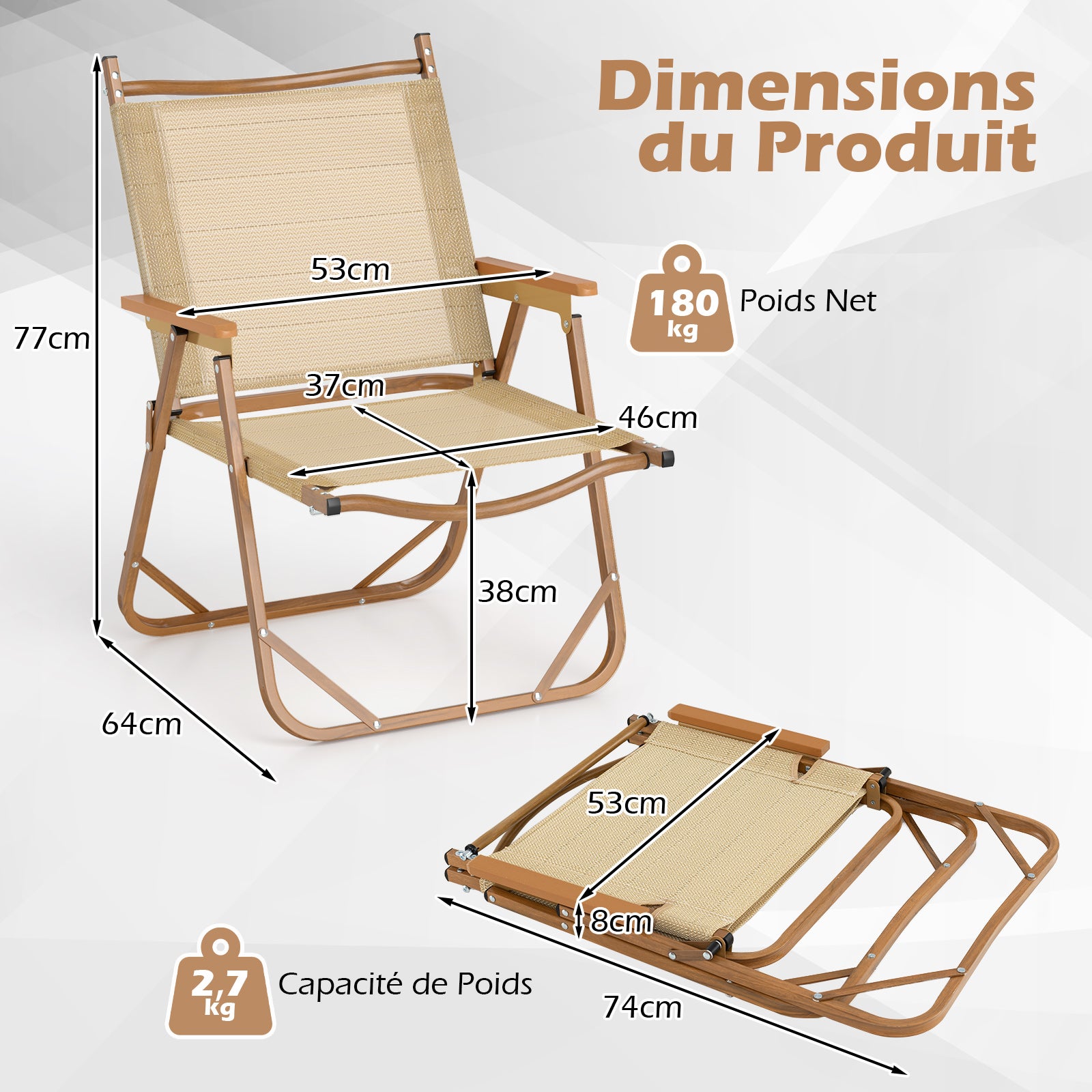 Maison Exclusive - Sedie Pieghevoli Da Campeggio 4 Pz Grigio In Alluminio | Leroy Merlin - Foto 13