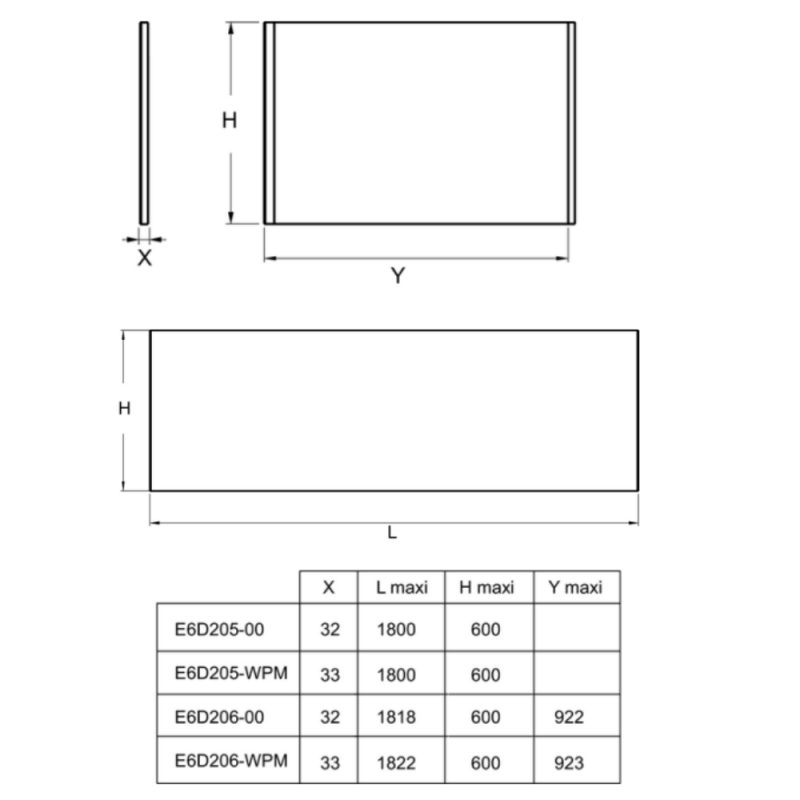 JACOB DELAFON Tablier frontal pour baignoire rectangulaire 180 x 90 x 60 cm installation angle Blanc - 4