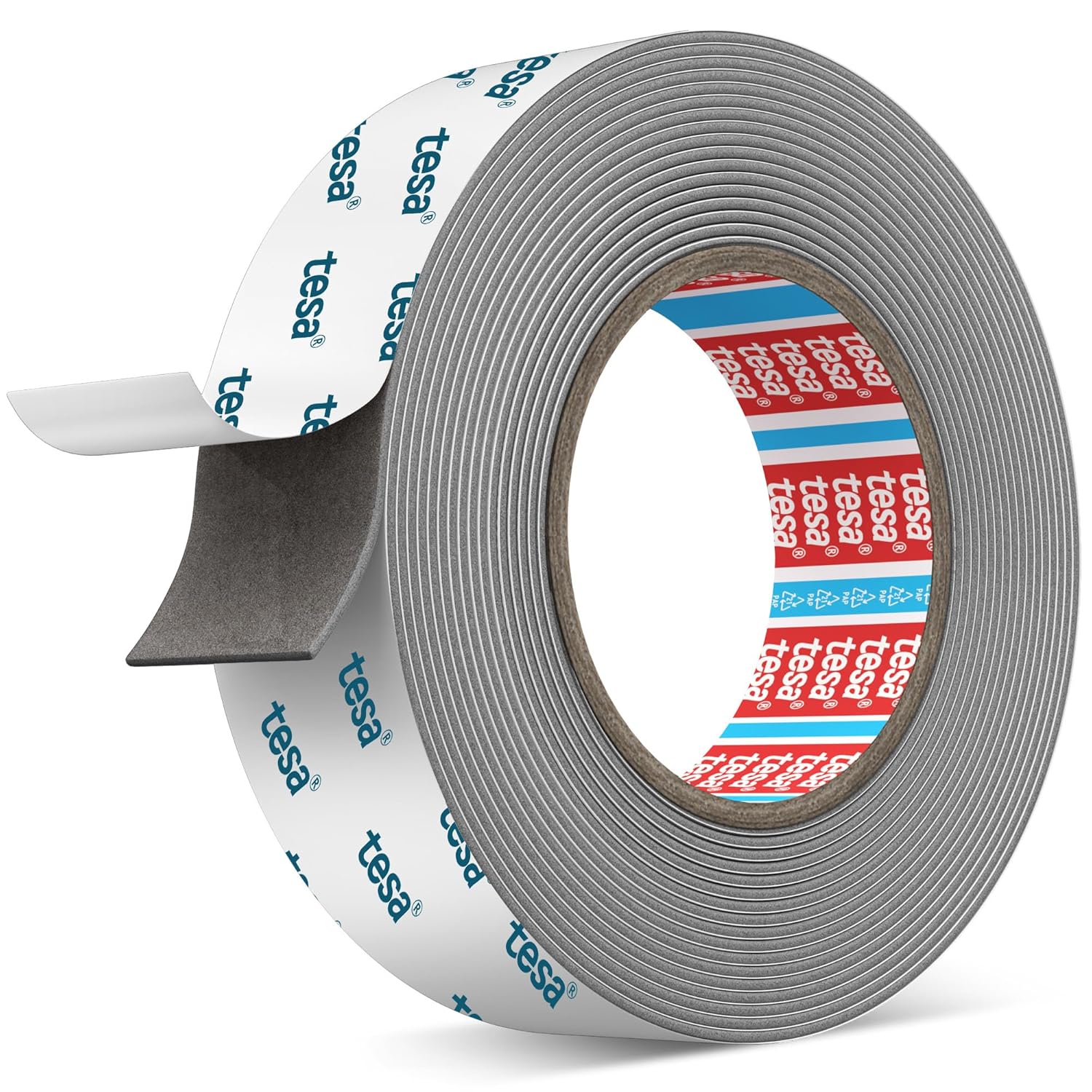 Bardzo mocna taśma dwustronna - 20 mm x 6 m - Mocna pianka akrylowa samoprzylepna, odporna na ciepło i wodę, szara