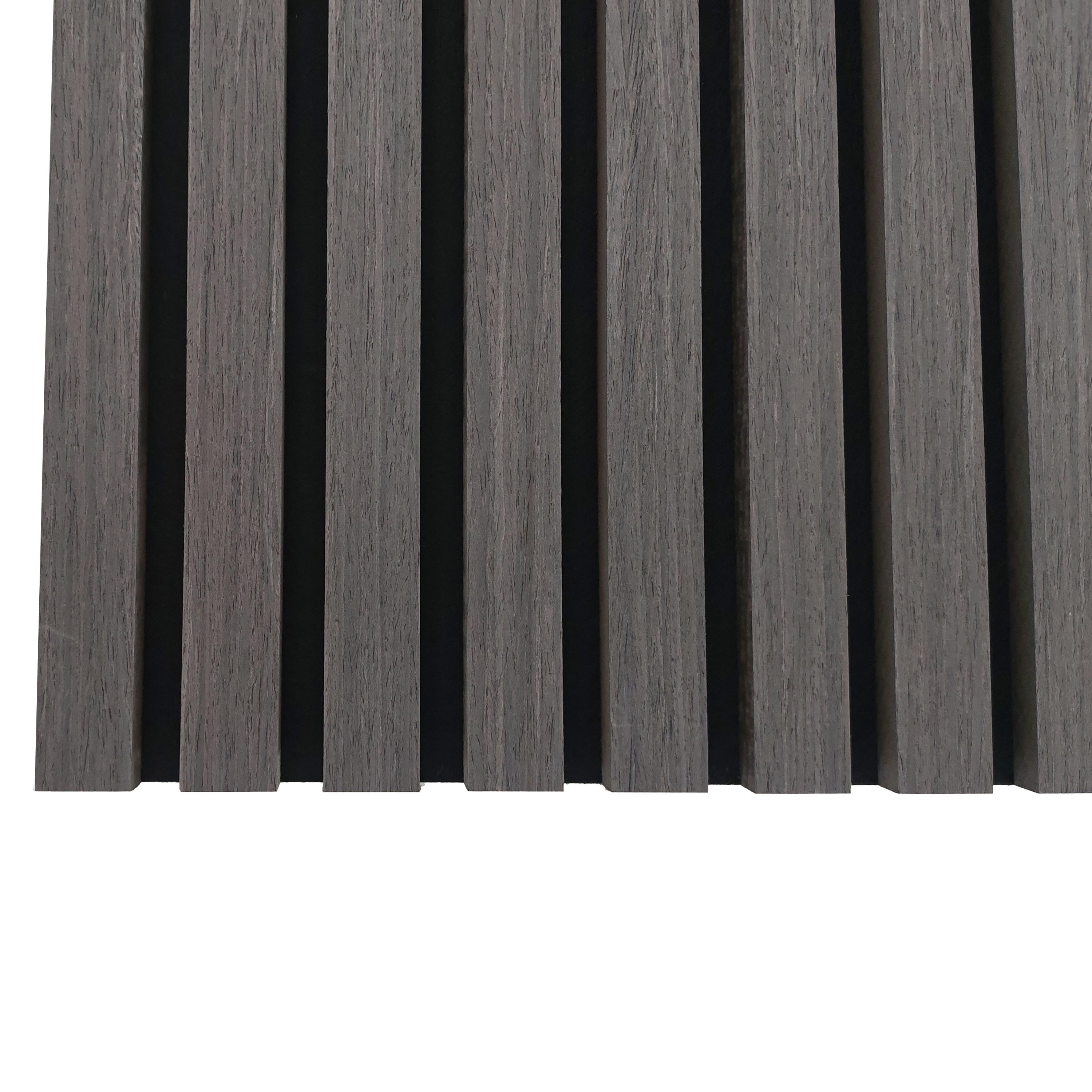 Lot de 3 - Ep. 21mm - 240 x 60cm - Chêne gris - Panneaux muraux acoustiques, feutrine noire, by Ocean - 4