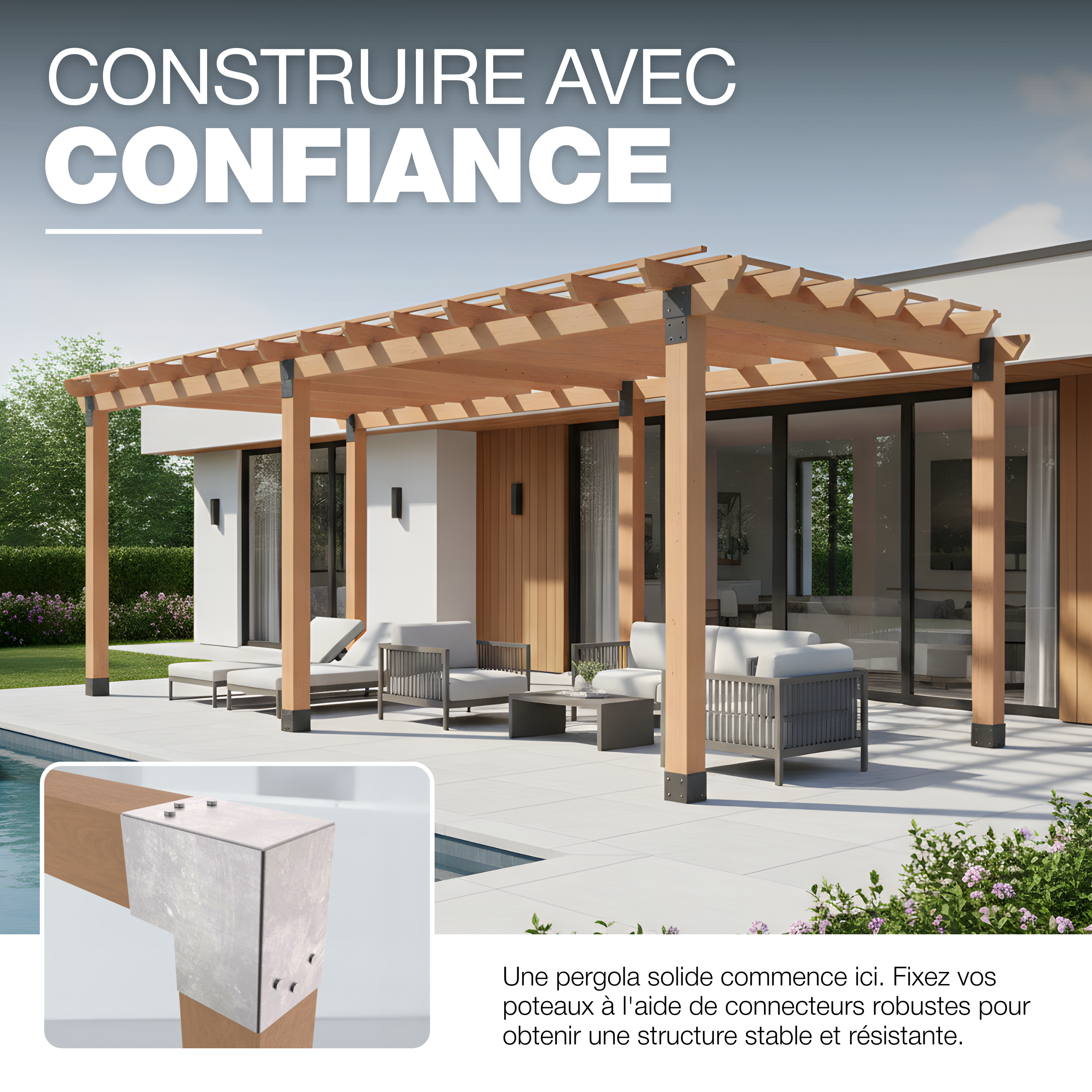 Connecteur de Poteau en L 71x71 mm Galvanisé à Chaud Pergola Forme en L Connecteur de Poteau d’Angle Pavillon Pergola Connexion D'Angle GeZu Impex - 5