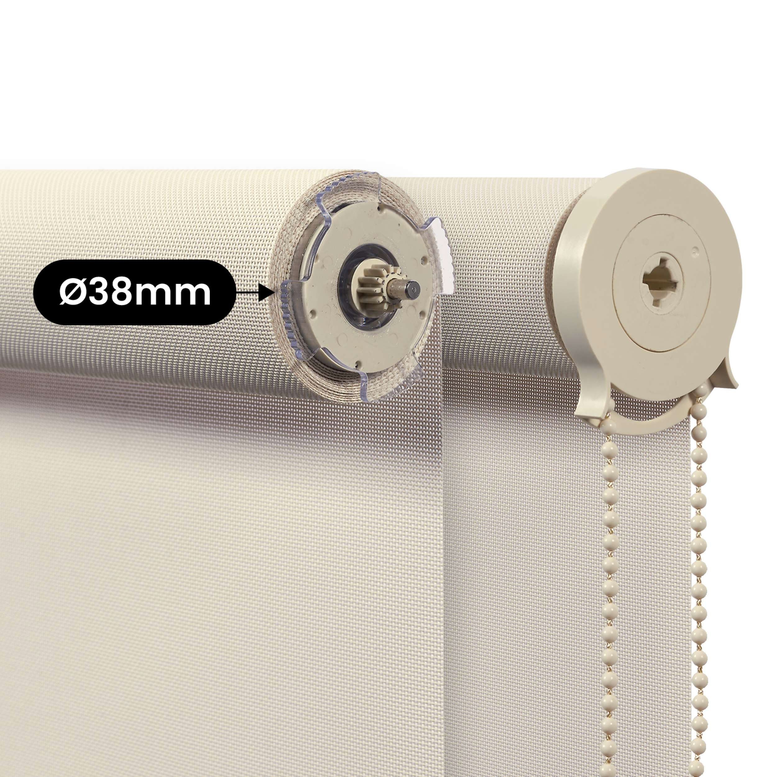 Estor Estor de Rolo Screen Premium Tecido Técnico de Alta Qualidade - Acabamentos em Alumínio e Tubo Reforçado de 38 mm Estor Beige 160x180 cm - 5