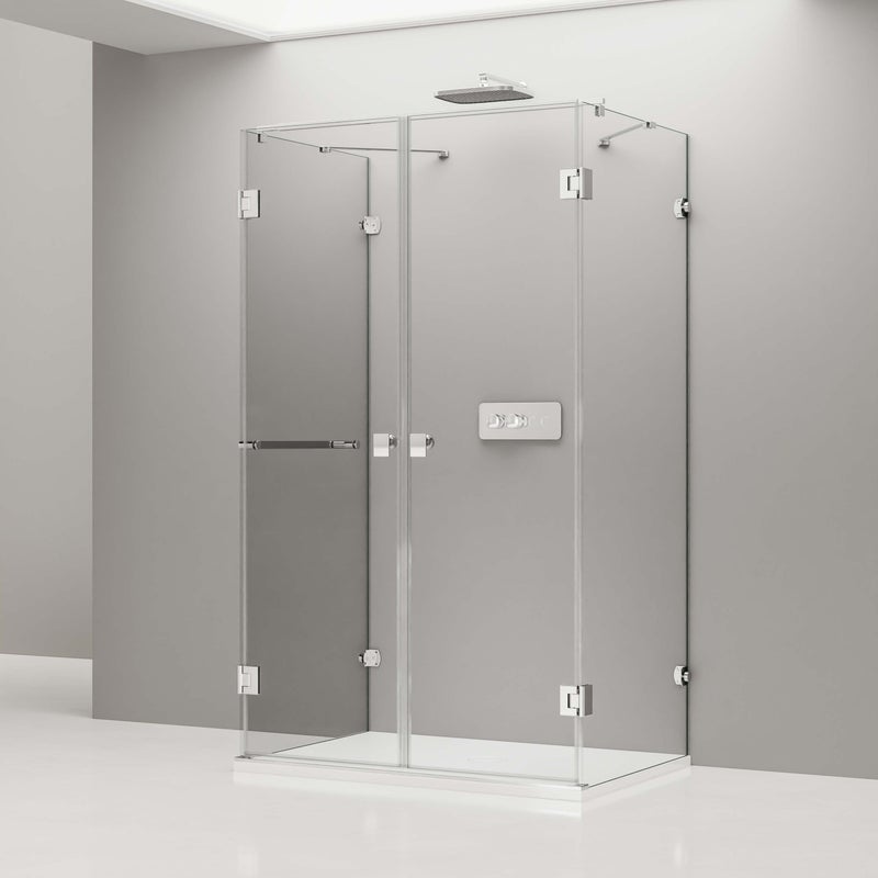 Bernstein Kabina prysznicowa EX412 kształt U - szkło ESG 8mm - 120x90 cm