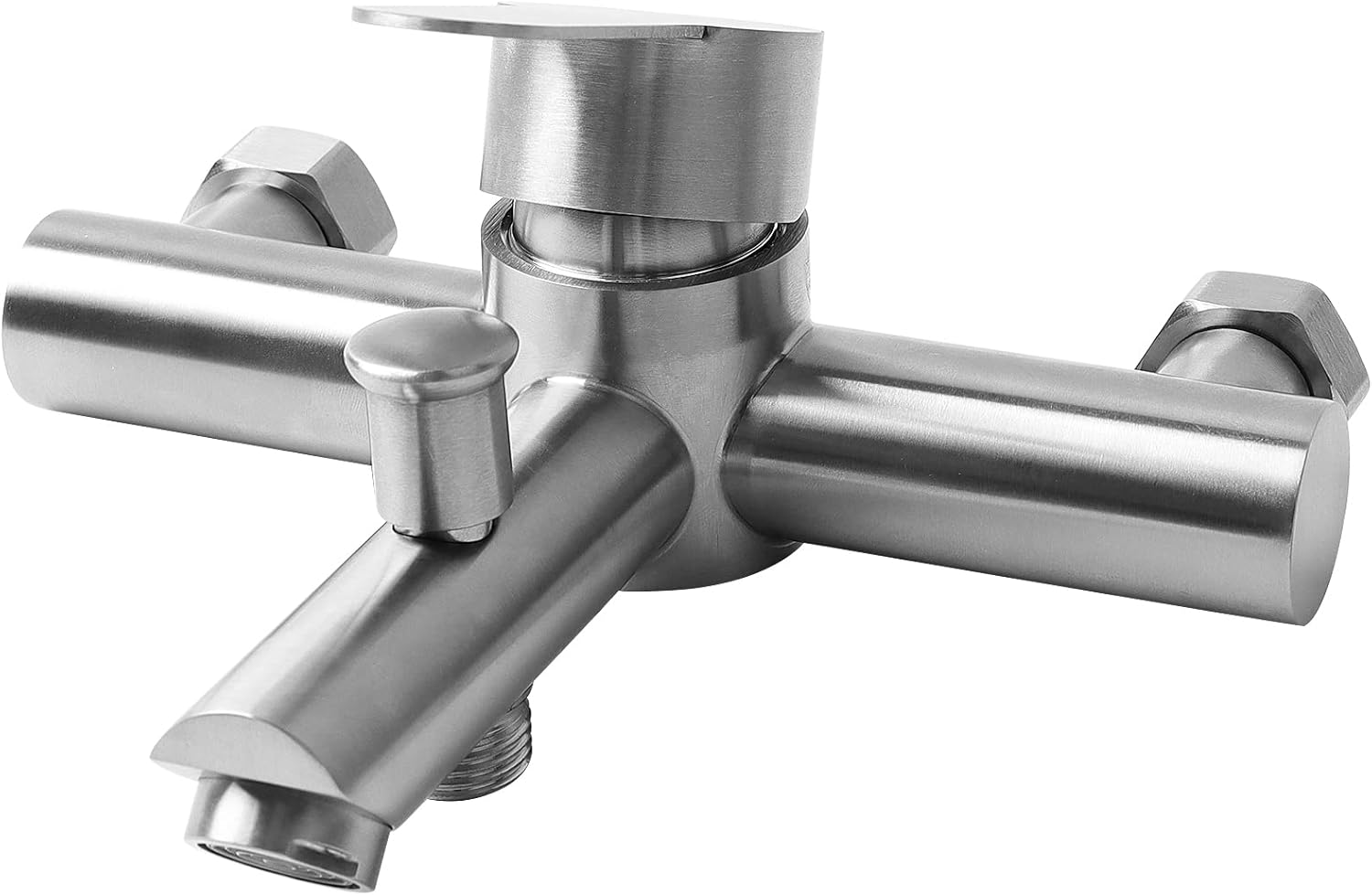 Bateria natryskowa i wannowa ścienna - Jednouchwytowa z 2 wyjściami wody - Bateria wannowa