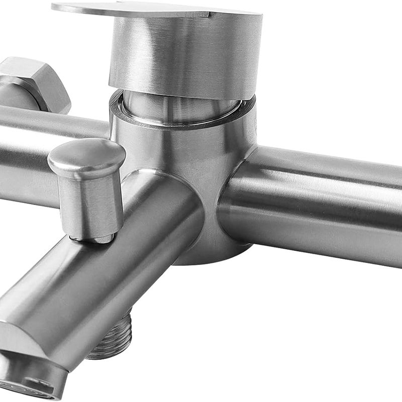 Bateria natryskowa i wannowa ścienna - Jednouchwytowa z 2 wyjściami wody - Bateria wannowa