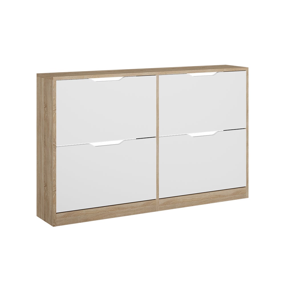 Vicco Wózek na buty Luca, Sonoma/Biały, 116.6 x 72.5 cm z 4 przegrodami