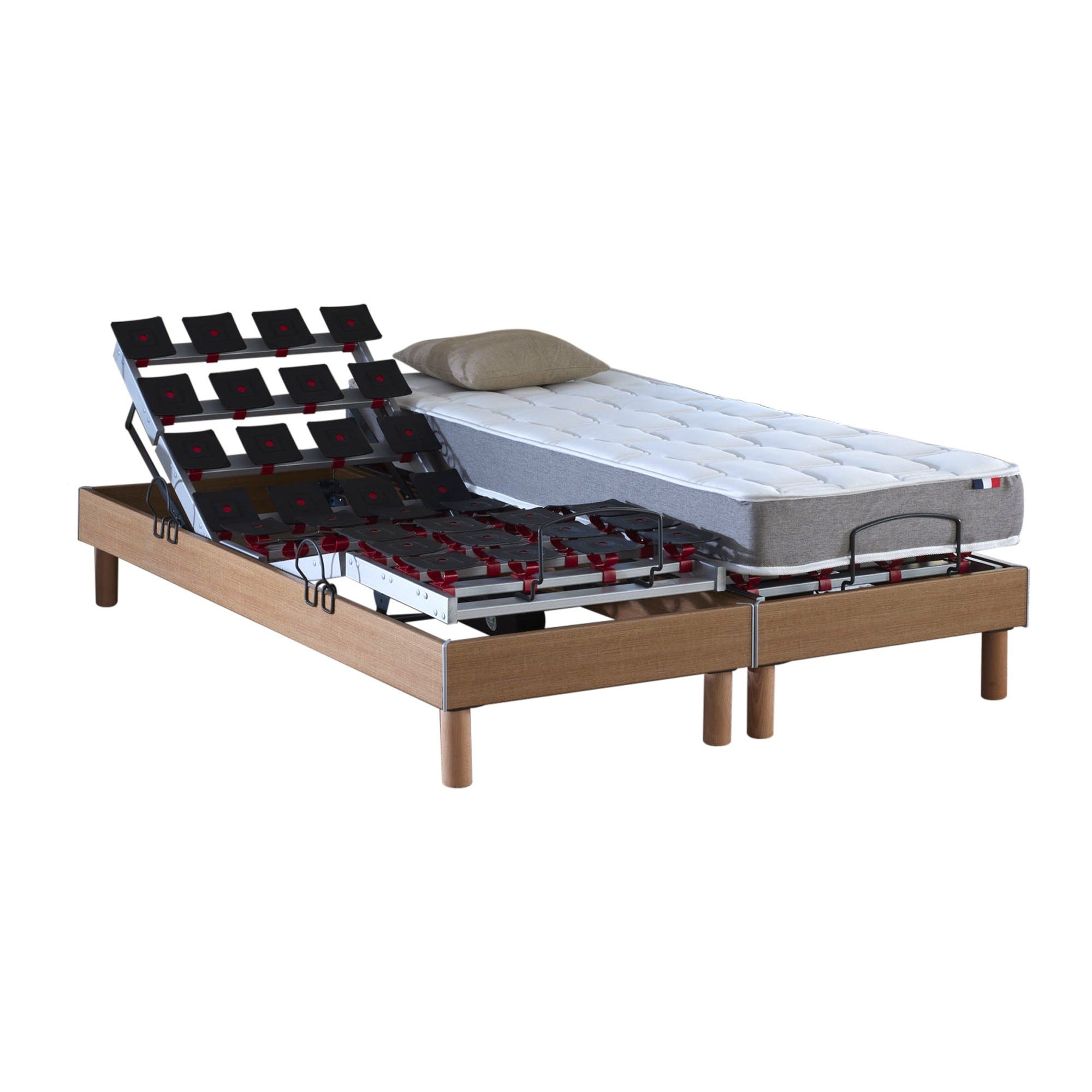 Ensemble Lit électrique à plots matelas mémoire 2x80x200 | Leroy Merlin