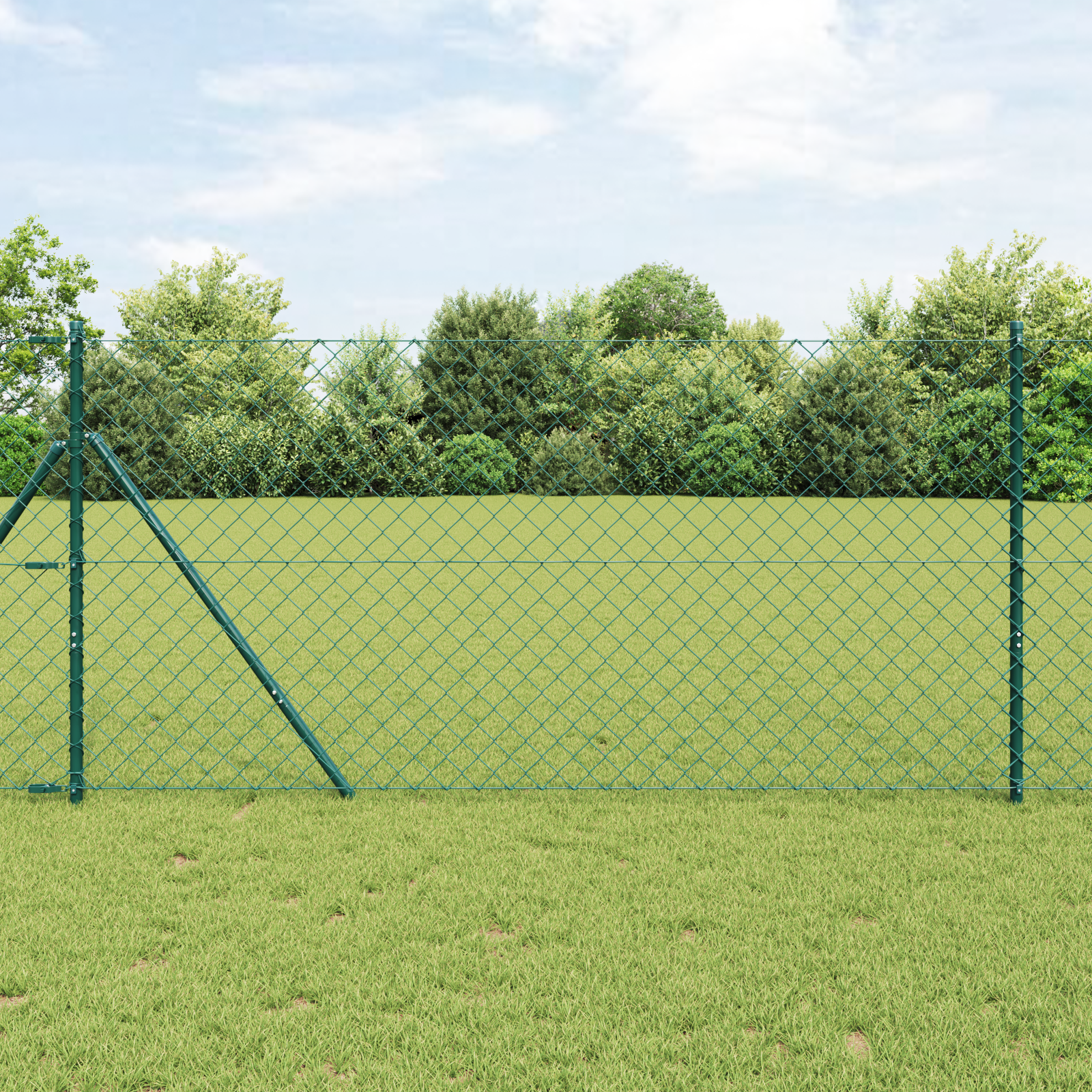 Słupek ogrodzeniowy. Zielony 10 x 1 m (siatka 60 x 60 mm) vidaXL