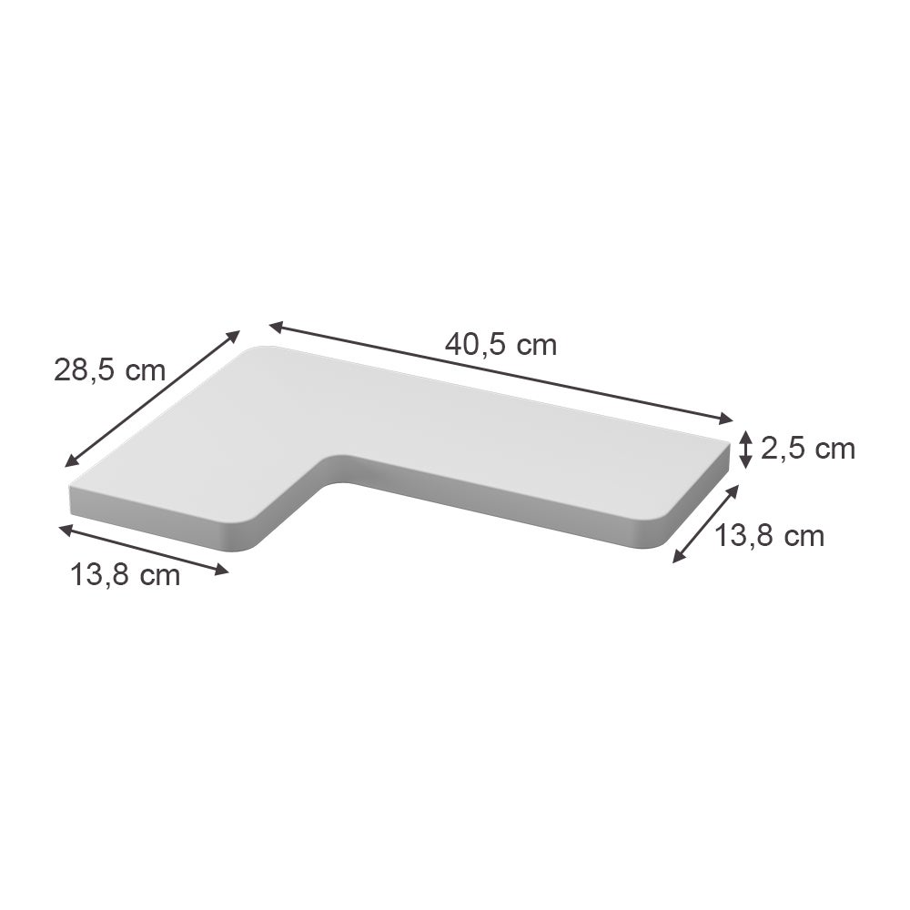 Vicco Étagère dangle Curva, Blanc, 40.5x2.5cm Lot de 3 - 2