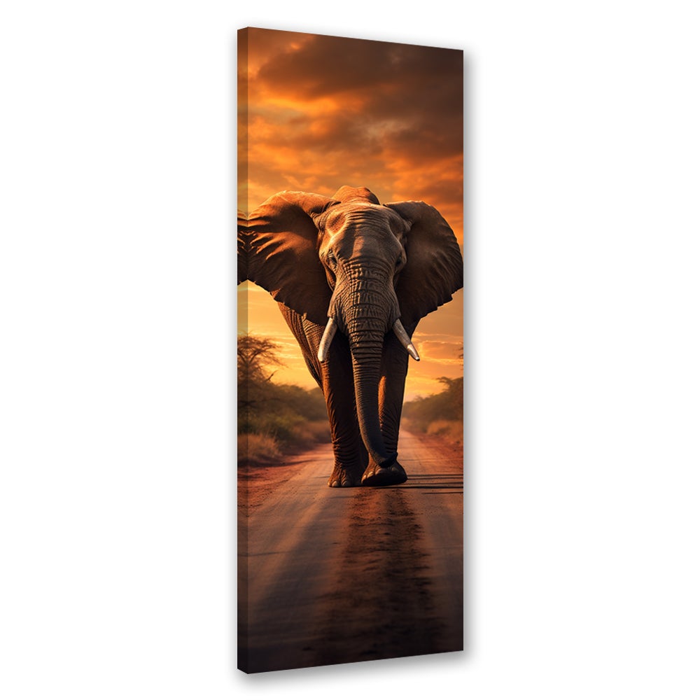Obraz na płótnie, Słoń Afryka Sawanna 40x120