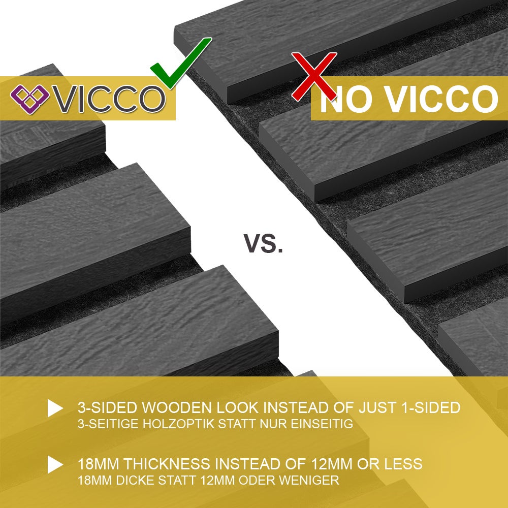Vicco Panneau acoustique Sonoa, Noir, 4 pièces - 4