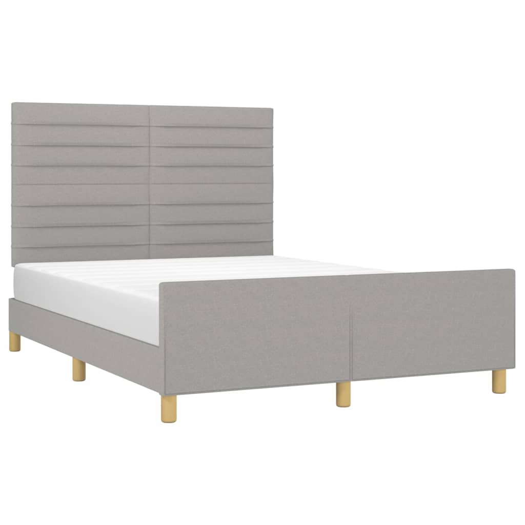 Cadre de lit sans matelas, gris clair, 140 x 190 cm, tissu - 3