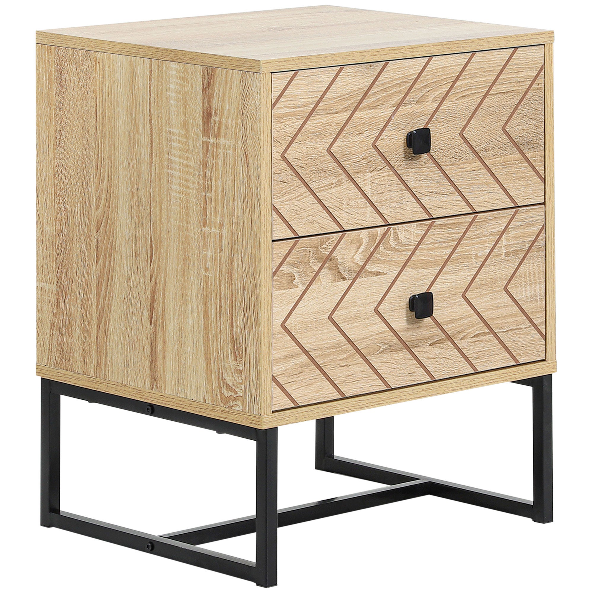 Mesita de noche Homcom madera natural 48x39,5x60 cm - 2