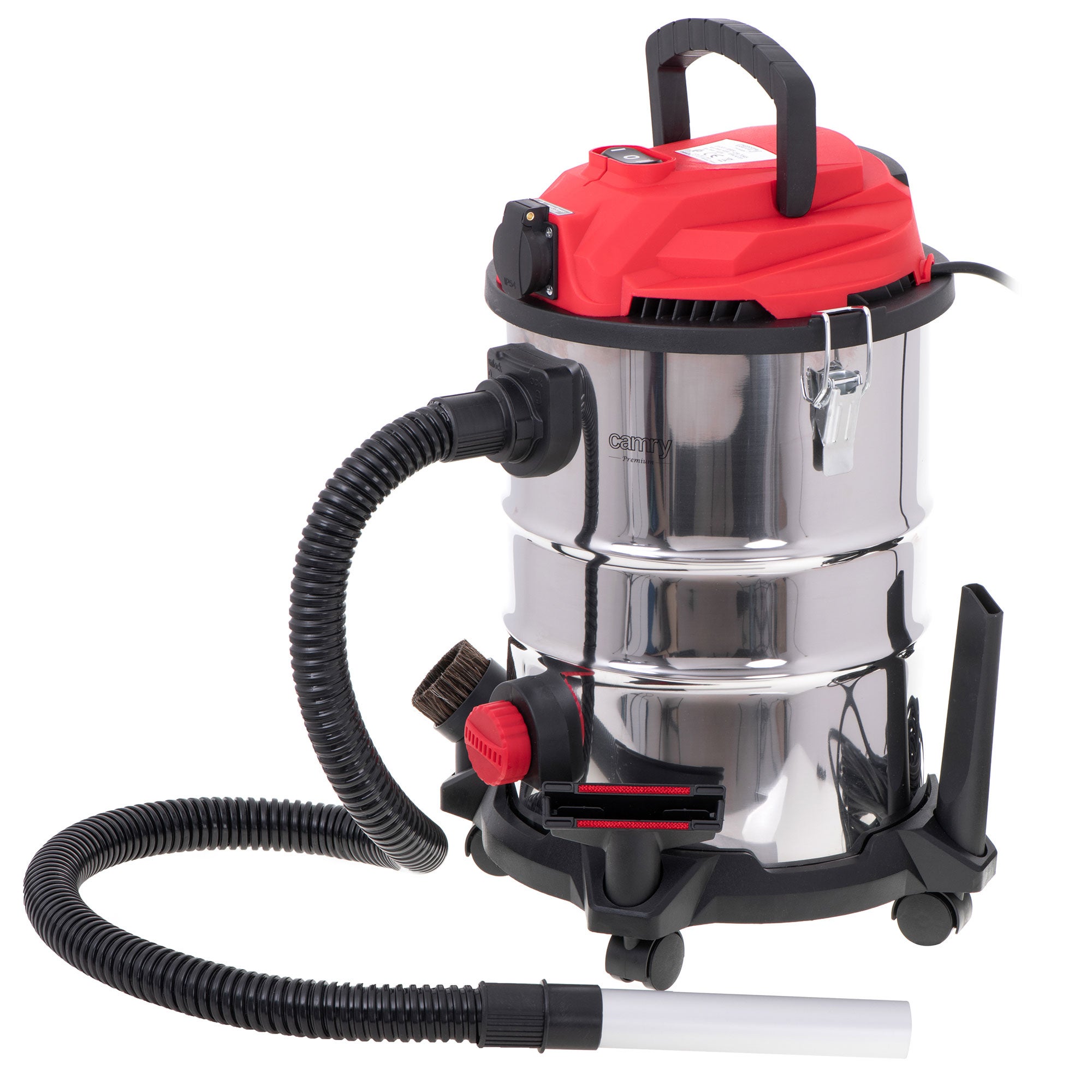Aspirateur Eaux et Poussières, 25L, Fonction Soufflerie, Aspirateur à Cendres Camry Rouge / Acier inoxydable CR7045 3400 - 4