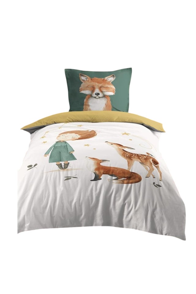 Housse de couette + 1 taie 140 x 200 cm Renard et animaux