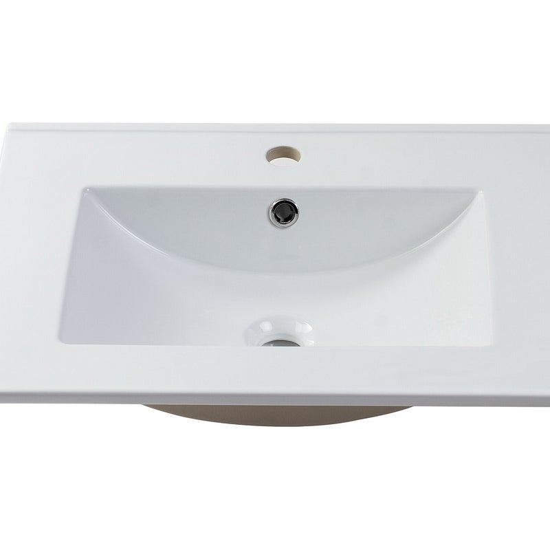 Prostokątna biała umywalka ceramiczna - 61 x 46,5 cm - MOTIAC