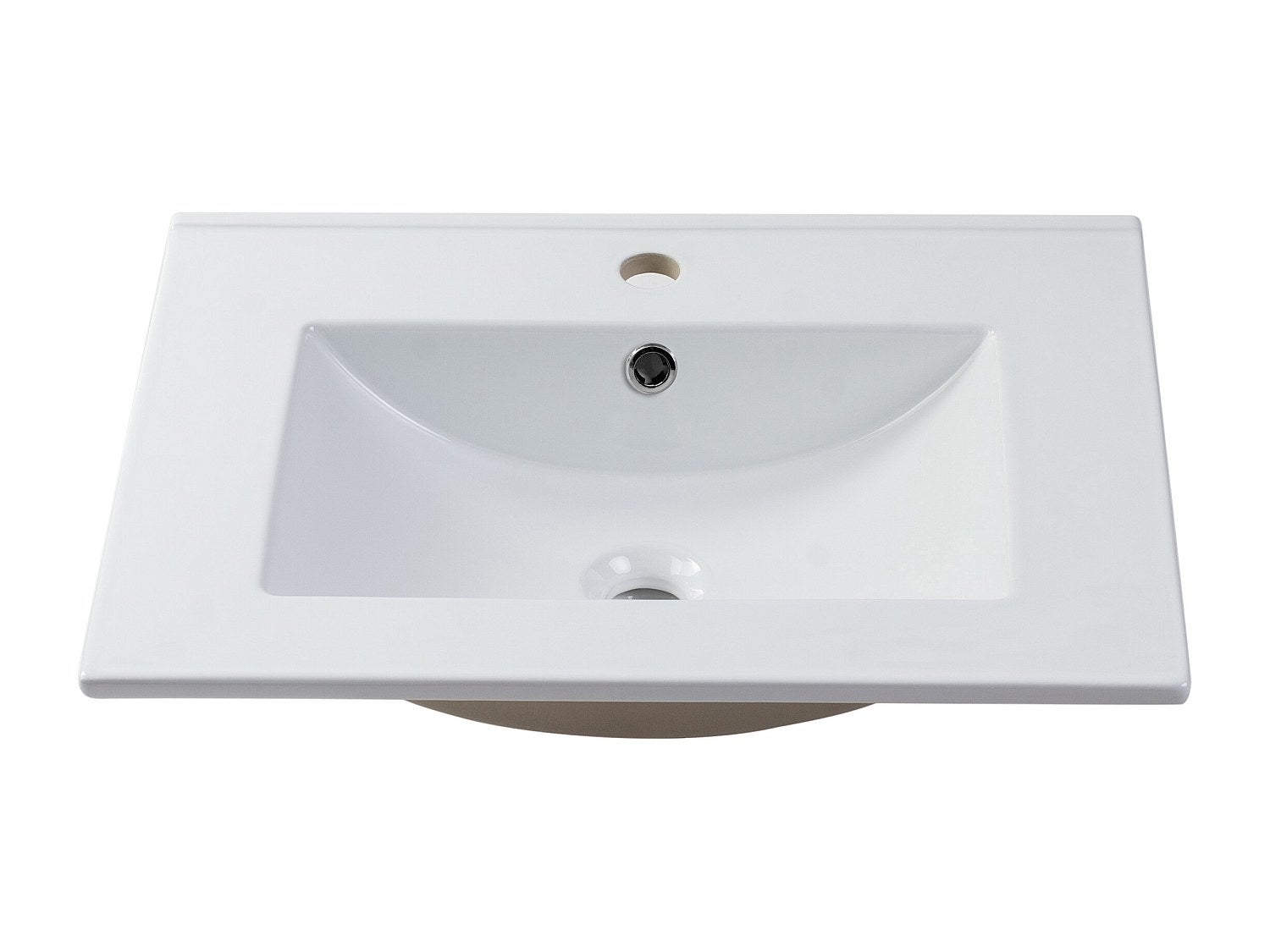 Lavabo empotrado blanco rectangular de cerámica - 61 x 46,5 cm - motiac