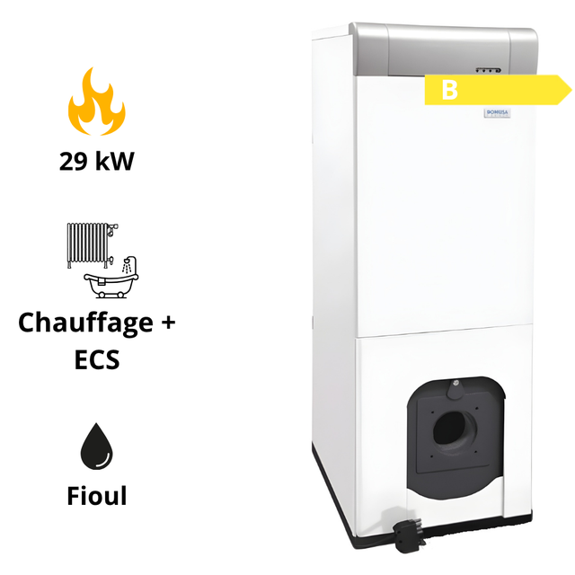 Chaudière fioul Domusa Terma HE-PACK avec ballon 85 L inox