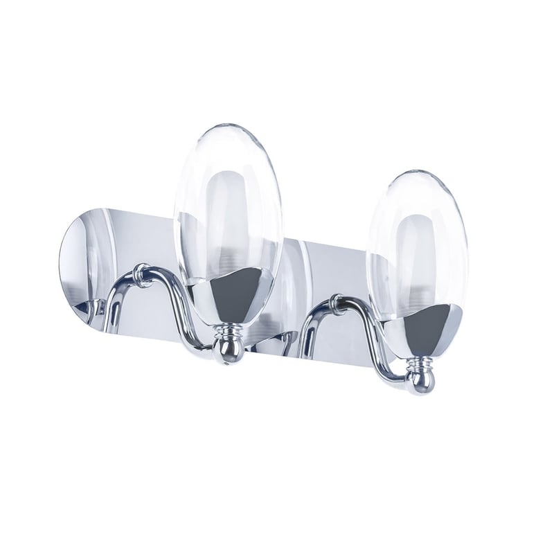 Kinkiet ścienny Clement chromowany przezroczysty-biały 2xG9x28W do łazienki wym: 13 x 27 x 13 cm szkło IP44 Italux