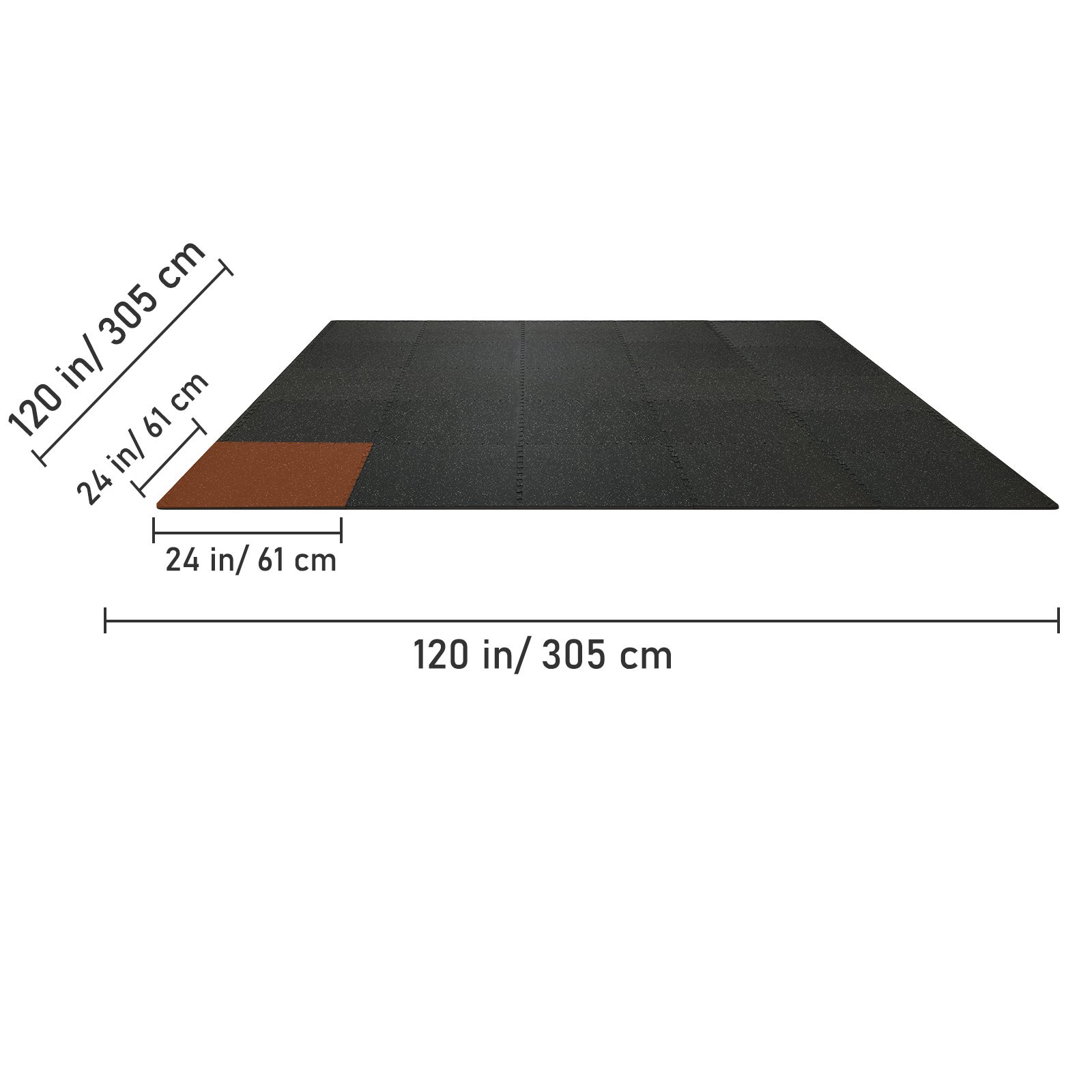 Lot 25 tapis sol salle de sport SucceBuy, 1,27 cm d'épaisseur, 61 x 61 cm, en mousse EVA et caoutchouc, tapis emboîtables, couverture 100 pieds carrés - 2