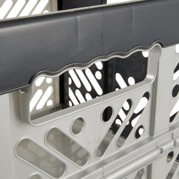 Casier de rangement professionnel pliant 45 litres - Gris - 4